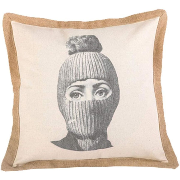 Vintage-tyylinen naamioitu nainen koristetyynynpäällinen - maalaismainen rustiikkinen puuvillapellava tyynynpäällinen sohvalle, sohvalle ja sängylle 18\"x18\" XMNLS