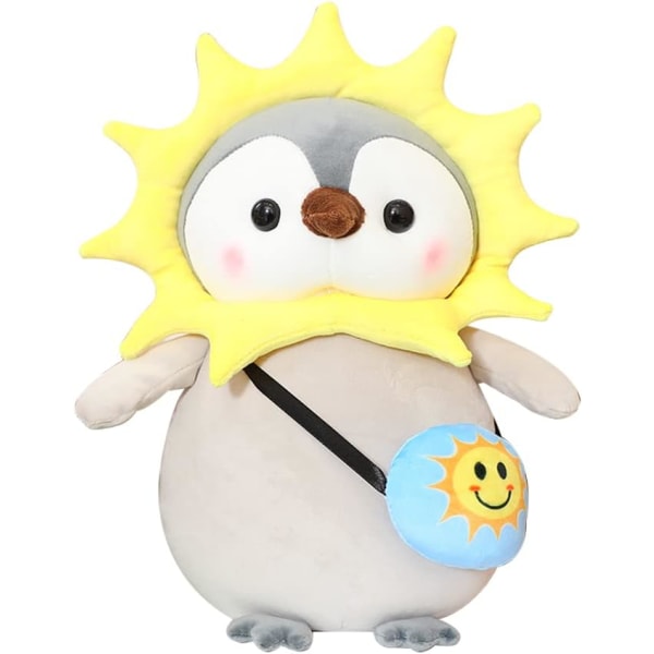 9,8 tommer Sød Penguin Sun Custom Plysdukke med udstoppede dyr Kawaii Soft Penguin Plyslegetøj med soloutfit til dekoration til drenge og piger