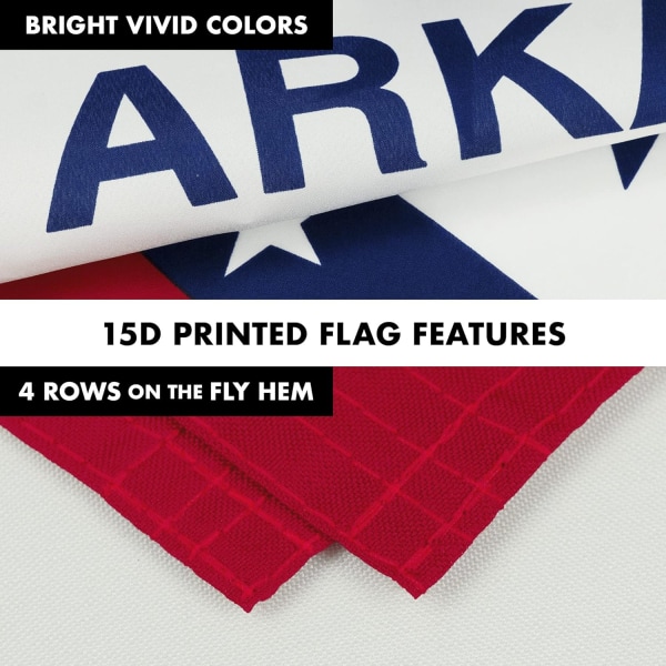 - 6 Fod Tangle Free Spindende Flagstang (Hvid) Arkansas 150D Flag Messing Øjer Trykt 3x5 ft (Flag Inkluderet) Aluminium Flagstang