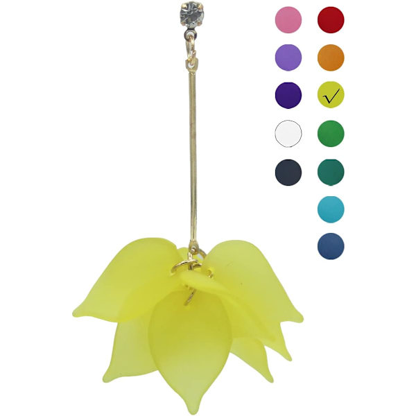 Heyone 12 färger Guld Sommar Kul Tropisk Blomma Elegant Trendig Strand Dangly Dangling Semester Semester Kostym Smycken Boho Söta Örhänge