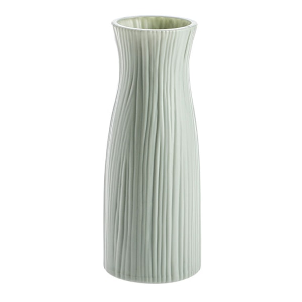 Nordisk moderne anti-fall vase, splintsikker lett vase høy blomsterpotte moderne design geometrisk dekorasjon (treformet grønn)