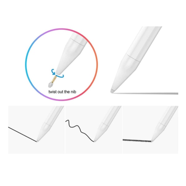Styluspennor för pekskärmar, laddningsbar kapacitiv 1,5 mm finpunkt med iPhone iPad och andra surfplattor (vit)
