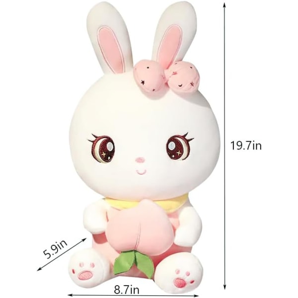 Pink Bunny Plysj Pude Dyr, Blød Krammepude Bunny Plys Legetøj, Kælen Kramme Bunny Plys Kanin (50cm-19.7in)