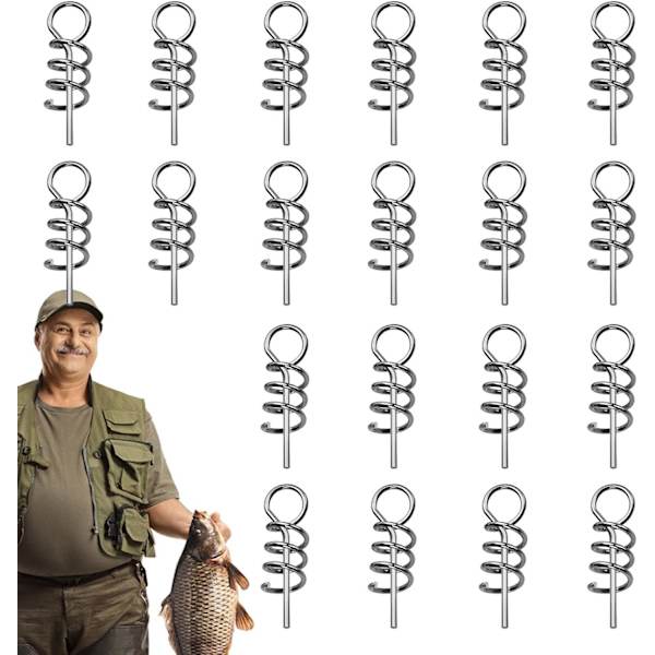 Lås för fjäderlås för drag, mjukt dragfjäder | Utomhusfiskekrokcentreringsstift - 20 stycken fiskeskruv fast spärr, utomhus krokstift fiskeredskap