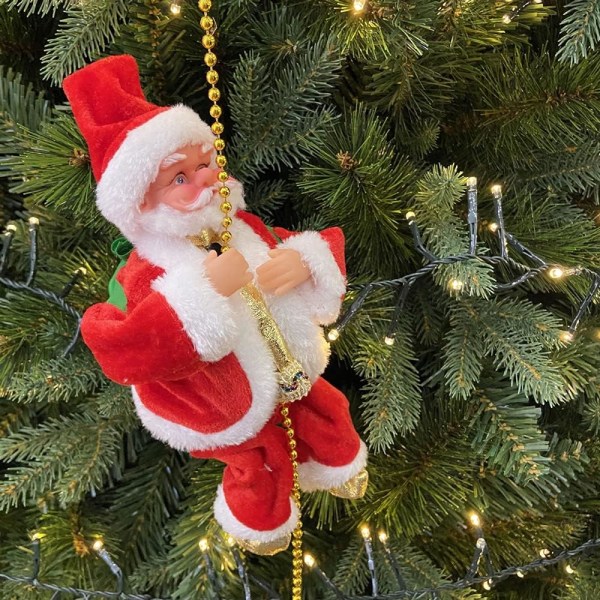 Jul Elektrisk Sång Santa Claus Dockor Klätterrepsstege Tomte Musikaliska plyschleksaker Twerking Santa Claus