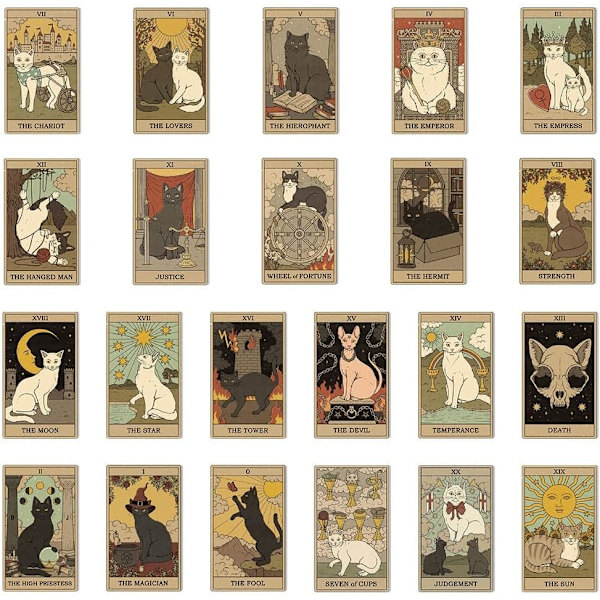 40/72 kpl Mystic Cat Tarot söpöjä sarjakuvatarroja DIY kannettavaan matkalaukkuun skeittilautaan Graffiti-tarroja tarra lapsille leluja lapsille lelu