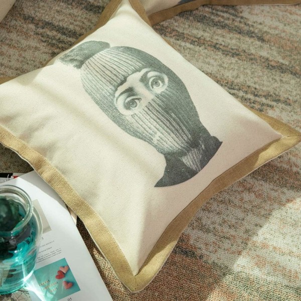 Vintage maskert kvinne dekorativ putetrekk putevar Farmhouse rustikk bomullslin putetrekk for sofa seng 18\"x18\" XMNLS