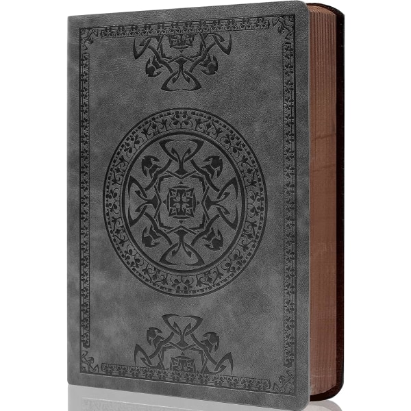 Læder Vintage Journal til Mænd Soft Cover 256 Linjerede Sider Notebook 180 Lay Flat til Skrivning Rejsedagbog, 5.7'' X 8.3'', Sort