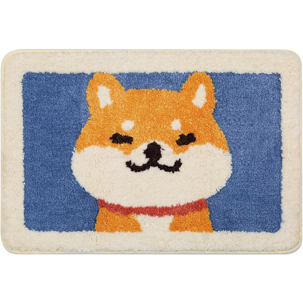 Matte, søt, lodden baderomsmatte, myk, absorberende, sklisikker og slitesterk plysjmatte, maskinvaskbar, ideell for badekar, toalett eller vask, 17,71\"x 25,59\", Akita