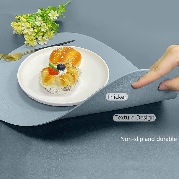 Dining Läder Placemats Set om 4 Avtorkbara Tvättbara Place Mats för Fyrkantigt Rundt Bord Lätt att Rengöra Bordstabletter för Kök Uteplats Inomhus Utomhus