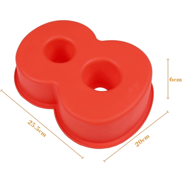 Kakkuvuoka Silikoninumerot Suuri Numero 7 Paistovuoka Paistaminen Syntymäpäiväpäiväkakku 20 X 25 Cm (Monikäyttöinen)-8-Punainen