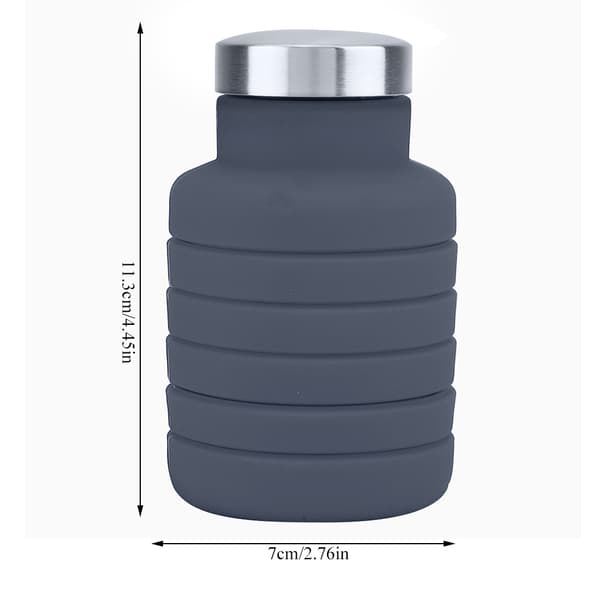500ML Portabel Vikbar Hopfällbar Utomhus Resemugg Vattenflaska Kontor Hem (Svart) 0.2