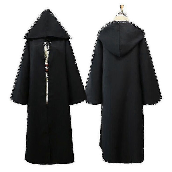 Star Wars Obi-Wan Kenobi Jedi Knight Vuxen Kostym Kappdräkt Halloween-c black M