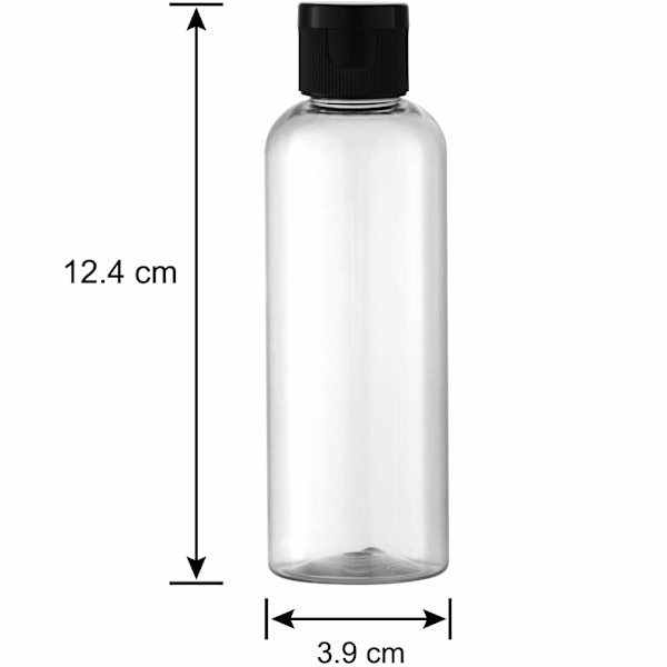 3,4Oz reseflaskor med flipplock (5 st) Tomma transparenta dispenserbehållare för reseförpackningar av kosmetika (100 ml, transparent)
