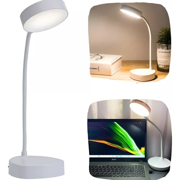 Joustava LED-pöytävalaisin Ladattava Langaton USB-latauskaapeli ja 3 Kirkkaustasoa Kosketuspainike Opiskelu Lukeminen Työ Premium A
