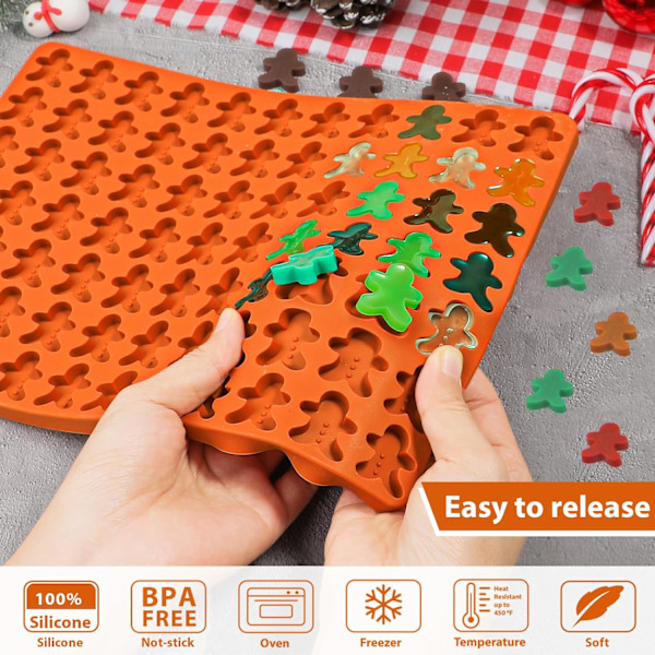 Pepparkaksgubbe Silikonform, 77 Håls Pepparkaksgummi Form, Silikon Pepparkaksgodis Form, Jul Pepparkaksform