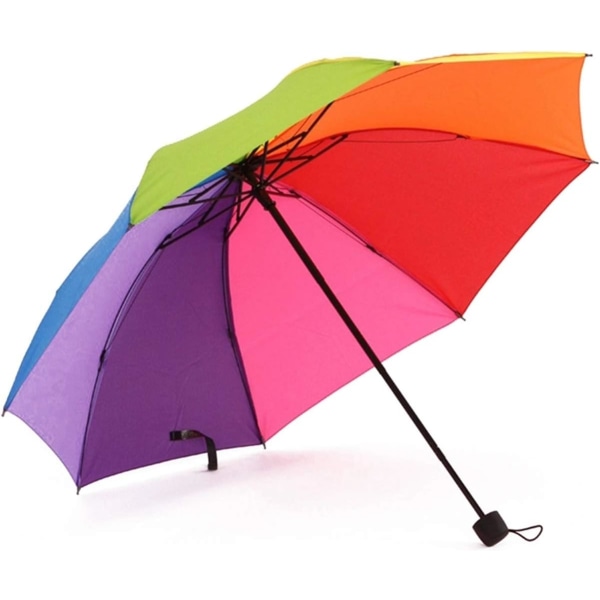 8 Rib Rainbow Paraply Portable Tri-Folded Paraply Hopfällbart, kompakt och hållbart, lätt och sött reseparaply--