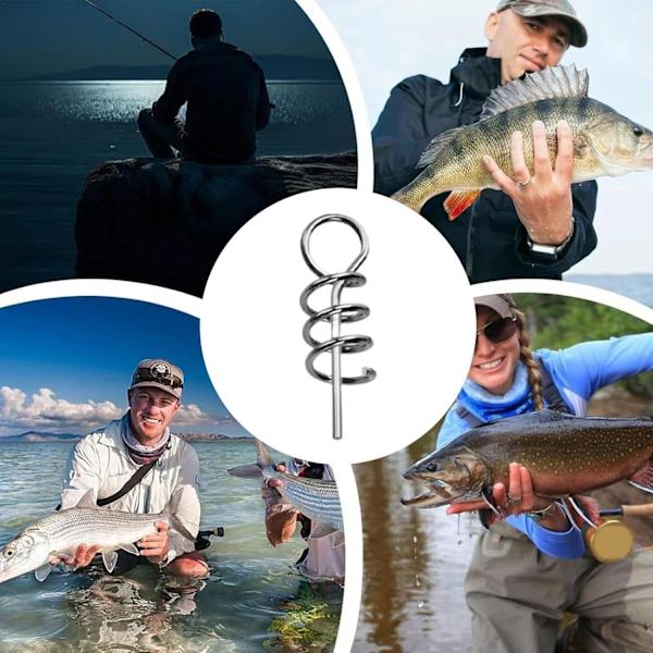Lås för fjäderlås för drag, mjukt dragfjäder | Utomhusfiskekrokcentreringsstift - 20 stycken fiskeskruv fast spärr, utomhus krokstift fiskeredskap