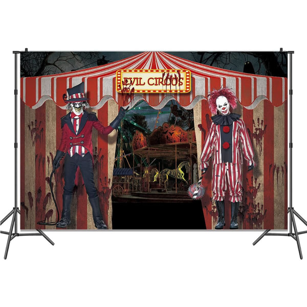 6x4FT Horror Circus Tema Halloween Fotografi Baggrund Kæmpe Ond Klovn Hallowmas Fødselsdagsfest Baggrund Scary Grove Dekor Banner