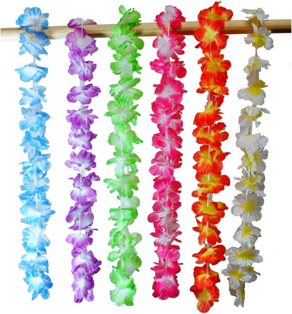 36 stk tropiske hawaiiske Luau-blomsterkranser
