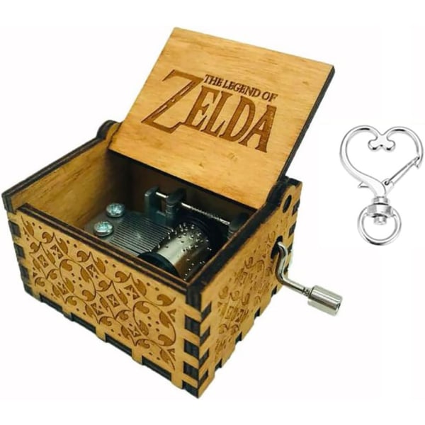 The Legend of Zelda filmtema Antik snidad speldosa Handvev trämusiklåda leksak