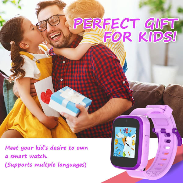 Børns Smart Watch til piger, gaver til 3-10-årige piger Dual Camera Touchscreen Smart Watch til børn med musikafspiller