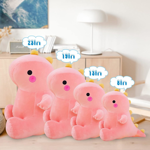 Sødt Dinosaur Plys Legetøj, Fed Dinosaur Bløde Plysdyr Legetøj Dukker, Dino Plys Dukke Søde Fødselsdagsgaver til Børn Piger Drenge (Pink, 8in)