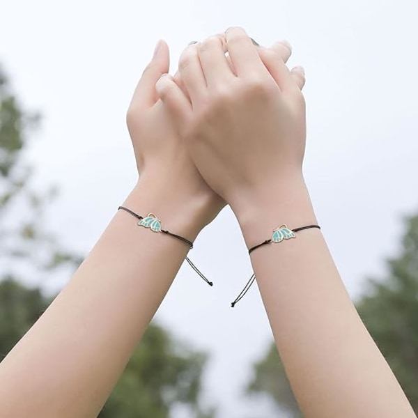 Matchende sommerfugl mor datter armbåndssæt til 2 mors dag valentinsdag jul thanksgiving fødselsdagsgave til kvinder piger