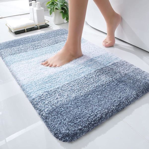 Lyxig badrumsmatta 24x16, extra mjuk och absorberande mikrofiberbadmattor, halkfri plyschig badrumsmatta