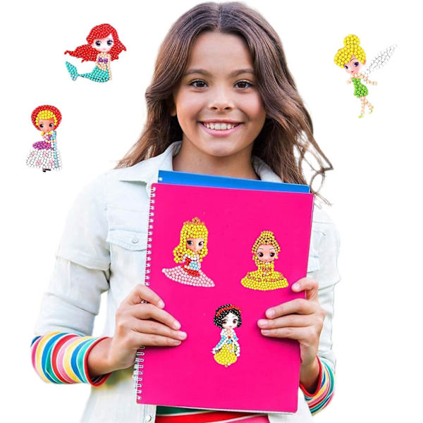 Diamantmålningssats för barn, 5D DIY diamantmålning klistermärken, barn för pojkar och flickor i åldrarna 5 6 7 8 födelsedagspresenter för flicka (PrincessSeries12pcs)