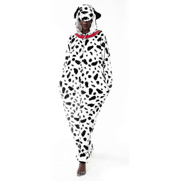 Ihoa myötäilevä unisex-aikuisten Sie-pyjama, eläinasu, yöasu Dalmatian Small
