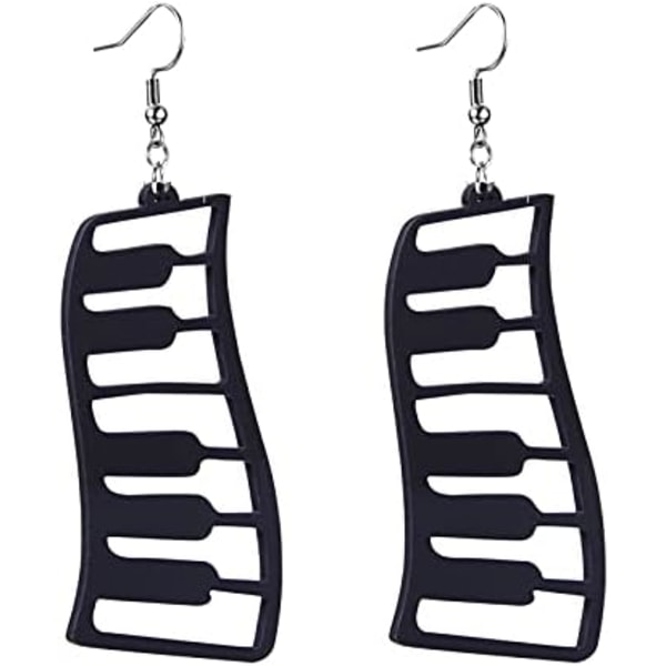 Heyone Black Piano Earrings for Women Girls Unique Funny Music Grand Pianos Keyboard Symphony Acrylic Dangle Drop Earrings Jewelry