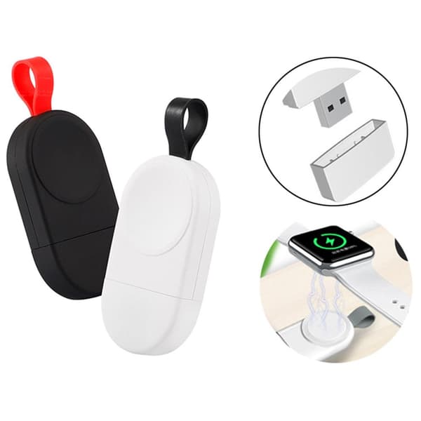 Smidig, portabel mini trådløs lader for iWatch Svart