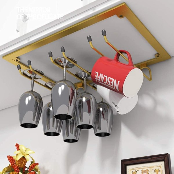 Cup Holder Wine Glass Holder, Under Cabinet Cup Holder, Hanging Wine Glass Holder for Kitchen and Tavern 10kg Carrier