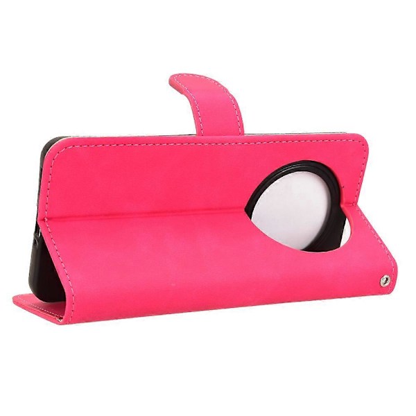För Oppo Reno12 F 5G Fodral Skin-Feel Läder Plånbok Folio Flip Anti-Drop Telefonskal Rose
