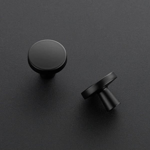 10 Pack 1-1/4 Inch Kitchen Cabinet Knobs Solid Round Dresser drawer knobs Matte Black Dresser Knobs Simple Cabinet Hardware for Cupboard drawer pulls