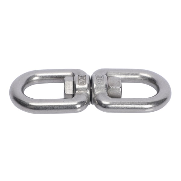304 rostfritt stål dubbeländad M10 vridbar schackel öga krok 8-formad ringkontakt Perfekt för att hänga & rotera Paket med 2 st