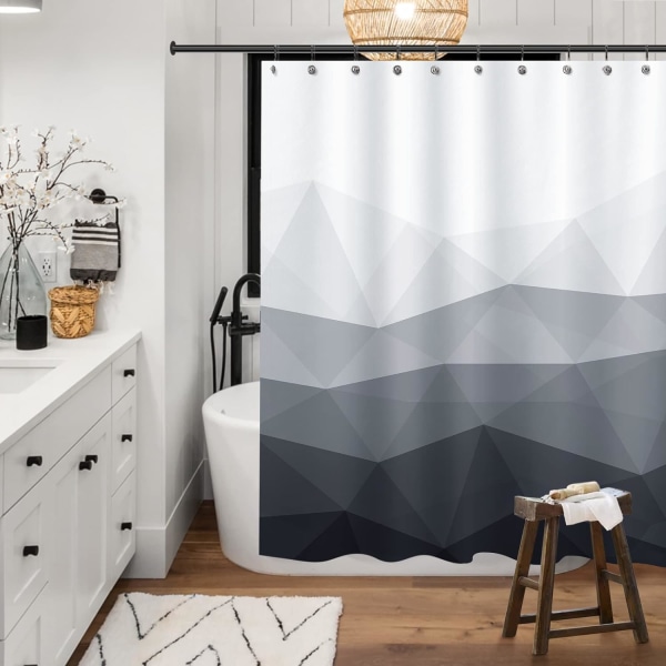 Designers bruseforhæng, populært bruseforhæng, Ombre Cool Gray stof bruseforhæng til badeværelsesindretning, moderne badeværelsesgardiner