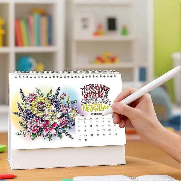 DIY 5D Diamantmaleri Skrivebordskalender 2026 Kalender Liten Skrivebordskalender A