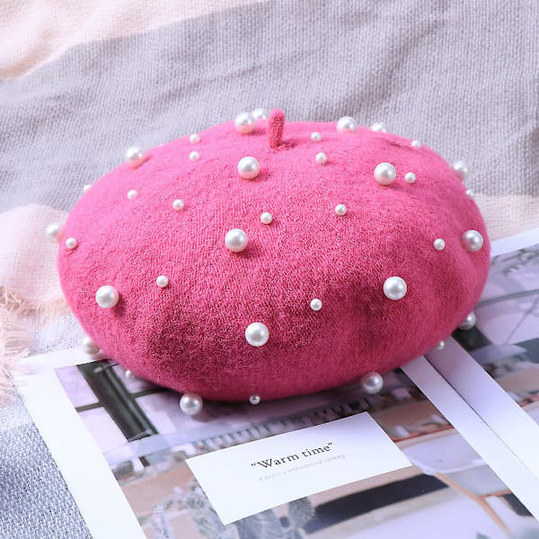 Rosa caps svart basker hatter kvinner basker menn dame basker hatt høst vinter kasjmir basker basker hatt