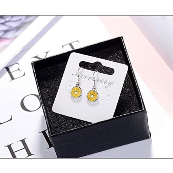 Heyone Tiny Sweet Yellow Lemon Charm Dangle Threader Drop Øreringe