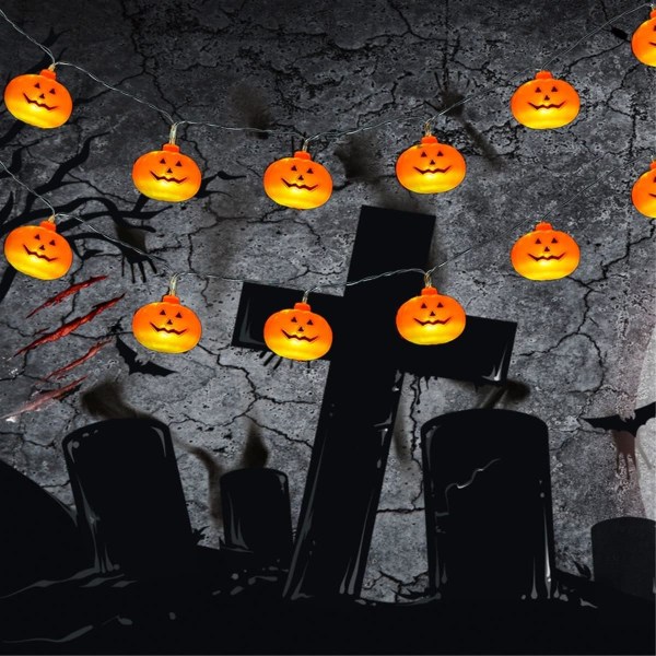 Halloween-lyslenke, 3M 20 LED Halloween-lyslenke, Halloween-dekorasjonslys, lys gresskarfest hjemme Halloween-dekorasjon