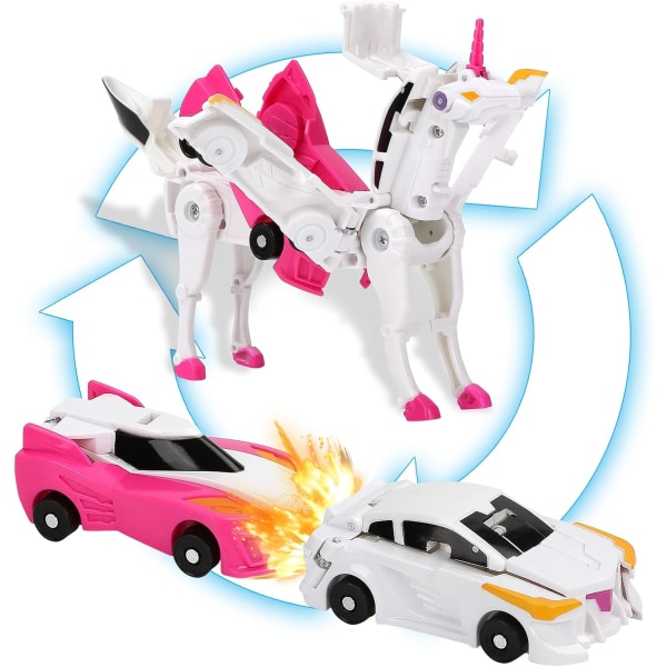 Transformer Robot, Toddler Transformer Action Figurine Robot Vehicle Set, 2 Piece Kids Transformer Car Robot med holdbar forbindelse, Auto Car Toys