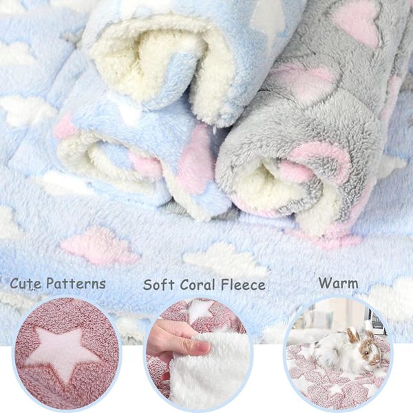4 stk. Hamster Marsvin Varm Seng Måtter Blød Plys Hamster Pad Måtter Smådyr Vinter Søvn Marsvin Egern Pindsvin Mus