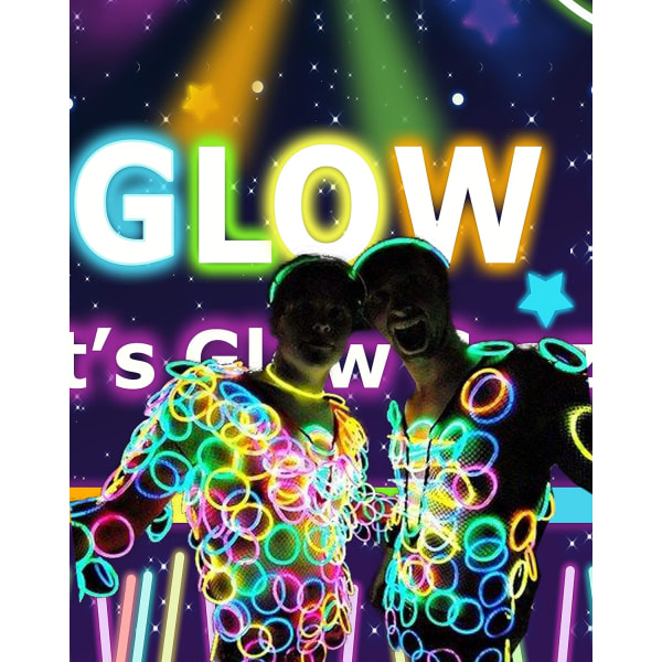 Let's Glow Crazy Party Fotografi Baggrund Retro Disco for Ungdom Hip Hop Fødselsdag Photo Booth Studio 5x3ft fotobaggrund