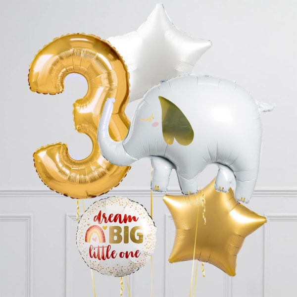 Hvide elefant folie balloner 5 stk tegneserie elefant balloner baby shower ballon dekorationer jungle dyr elefant balloner