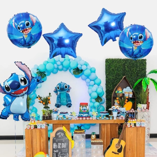 Lilo and Stitch Party Aluminium filmballong, Stitsh födelsedagsfest dekoration, dekoration för barnfödelsedagsfester