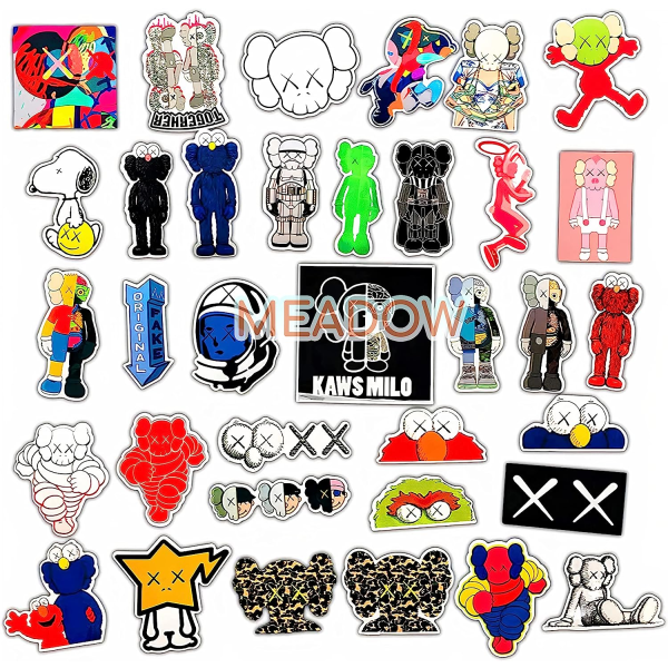 65pcs Fashion Stickers, Cool Stickers, Skate Punk Rock Sticker for Waterbottle Skateboard for Teens Kids Adults (K A W 65)