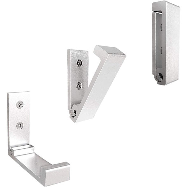 Fällbara klädkrokar, 5 st väggkrokar för att hänga kappa handdukskrok hårdvara tunga aluminiumlegering hörlurar hållare krokar (silvrig)