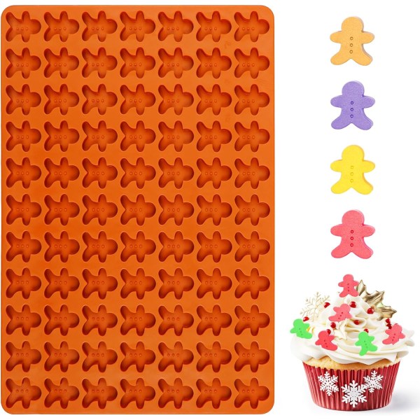 Pepparkaksgubbe Silikonform, 77 Håls Pepparkaksgummi Form, Silikon Pepparkaksgodis Form, Jul Pepparkaksform